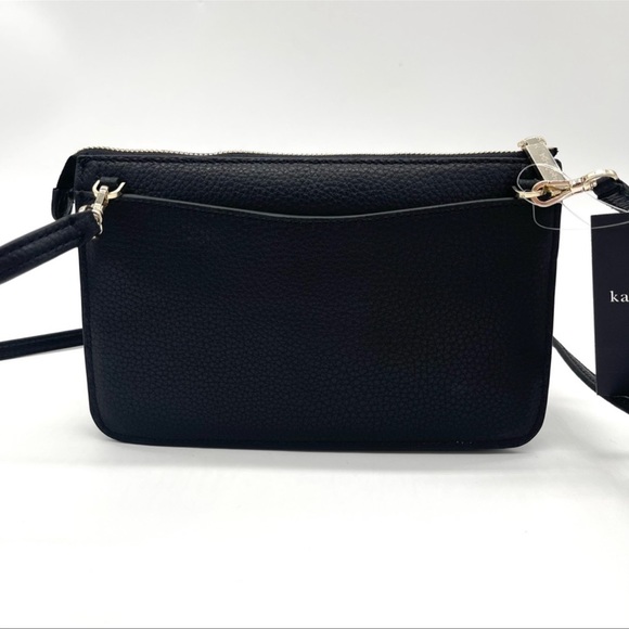 Kate Spade Leila Pebbled Leather Small Flap Crossbody Bag Black - Picture 5 of 10